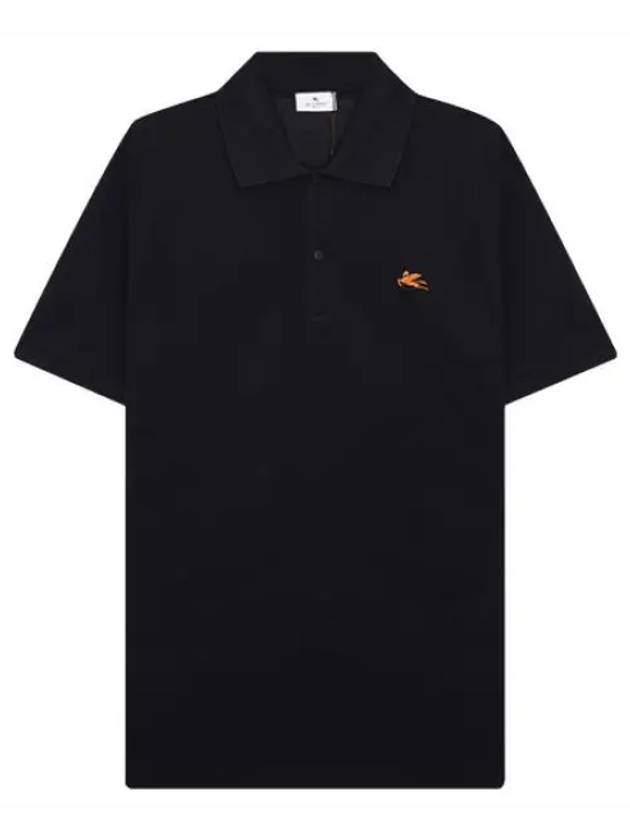 Pegaso logo embroidered short sleeve polo t shirt men s collar - ETRO - BALAAN 1