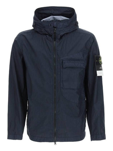 Wappen Patch Membrana Hooded Jacket Navy - STONE ISLAND - BALAAN 1