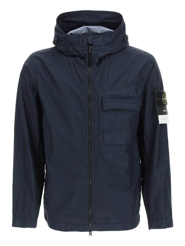 Wappen Patch Membrana Hooded Jacket Navy - STONE ISLAND - BALAAN 1