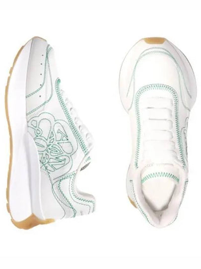 Sprint Runner Low Top Sneakers White Green - ALEXANDER MCQUEEN - BALAAN 2