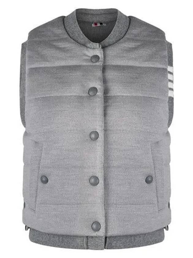 Fine Merino And Jersey Padding Reversible Vest Grey - THOM BROWNE - BALAAN 2