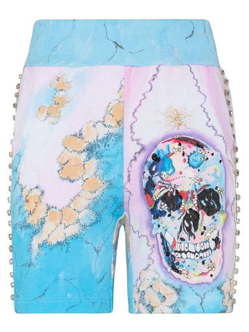 Women's Highest Price Crystal Skull Logo Shorts Shorts Multicolor P19C WJT0858 PJY002N 21 - PHILIPP PLEIN - BALAAN 1