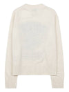 Women's Logo Intarsia Knit Top Off White - GANNI - BALAAN 3