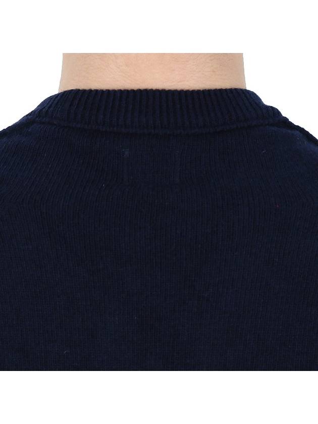 Lens Wappen Classic Crew Neck Wool Knit Top Navy - CP COMPANY - BALAAN 9