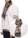 Check Cashmere Scarf Black - BURBERRY - BALAAN 3