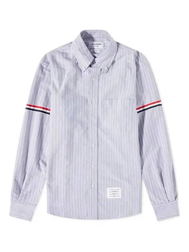 Armband Striped Cotton Long Sleeve Shirt - THOM BROWNE - BALAAN.