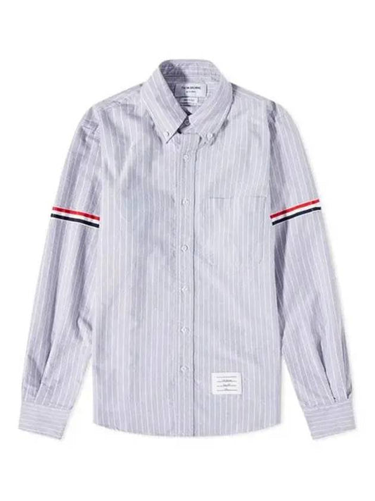 Oxford Armband Stripe Cotton Long Sleeve Shirt Blue - THOM BROWNE - BALAAN 2