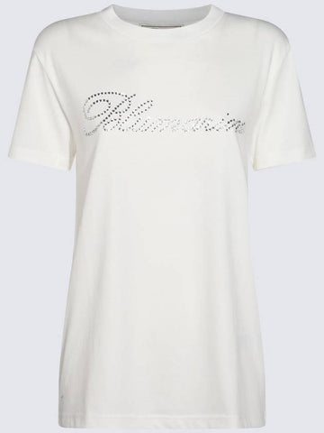 Blumarine White Cotton T-Shirt - BLUMARINE - BALAAN 1