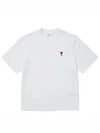 Small Heart Logo Boxy Fit Short Sleeve T-Shirt White - AMI - BALAAN 2