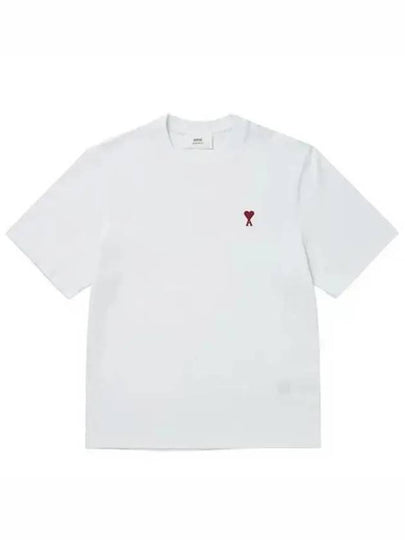 Small Heart Logo Boxy Fit Short Sleeve T-Shirt White - AMI - BALAAN 2