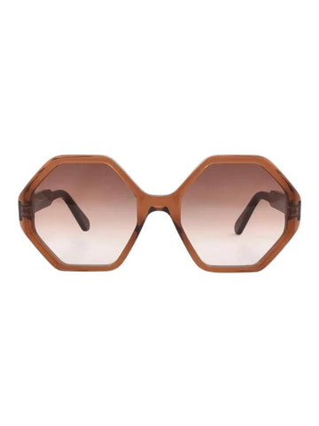 Eyewear Hexa Acetate Sunglasses Brown - SALVATORE FERRAGAMO - BALAAN 1