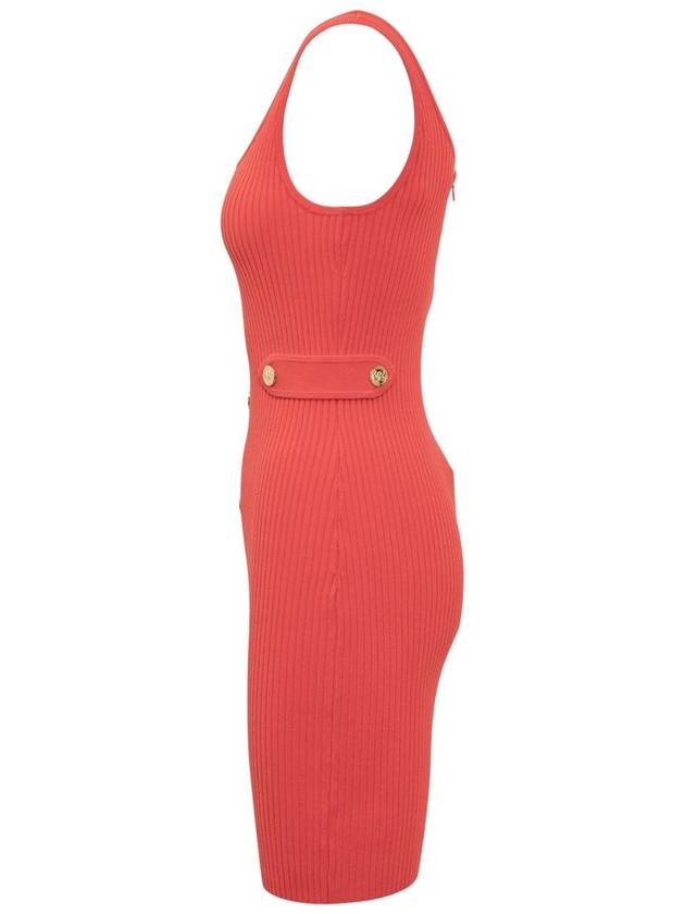 Coral Stretch Viscose Short Dress Red - MICHAEL KORS - BALAAN 4