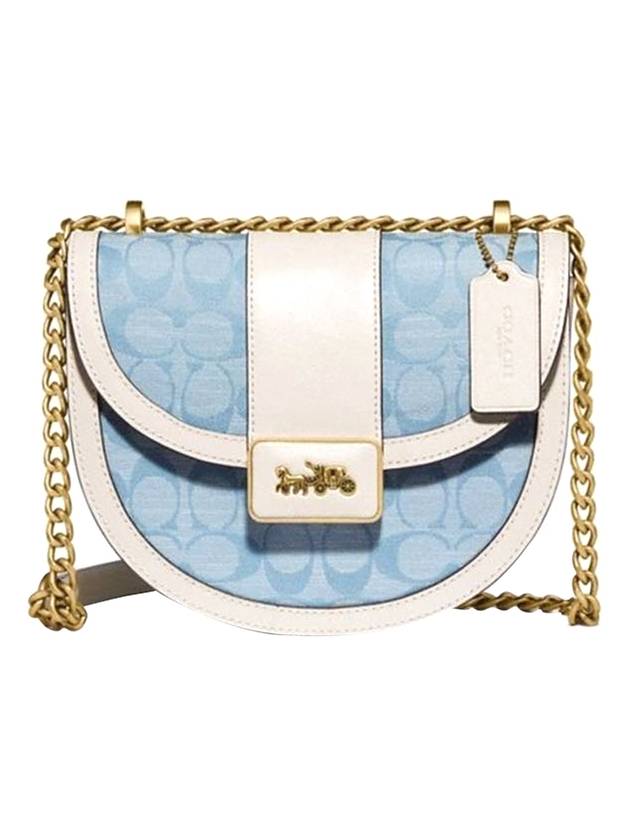 Rodo Pattern Leather Shoulder Bag Blue - COACH - BALAAN 1