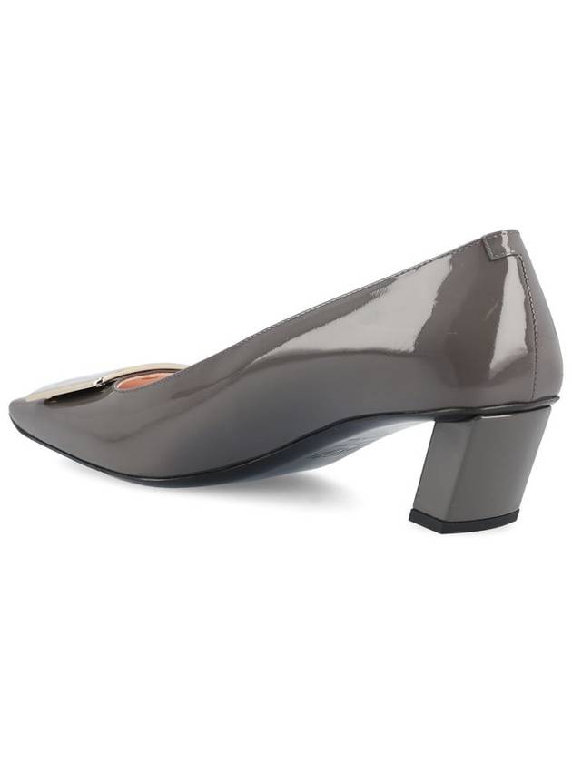 Women's Belle Vivier Metal Buckle Pumps Grey - ROGER VIVIER - BALAAN 4