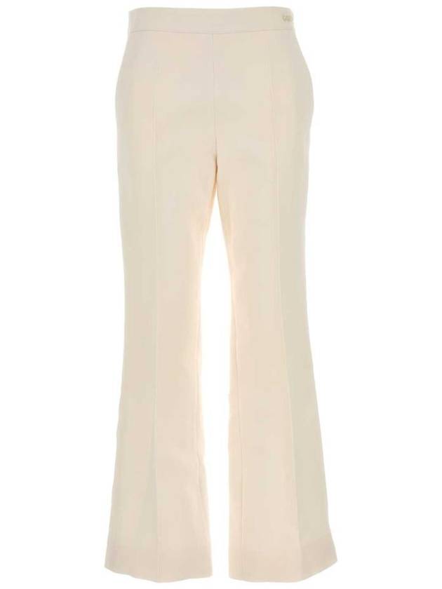 Silk blend straight pants white - GUCCI - BALAAN 2