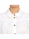 Cotton Poplin Long Sleeve Shirt White - GANNI - BALAAN 7