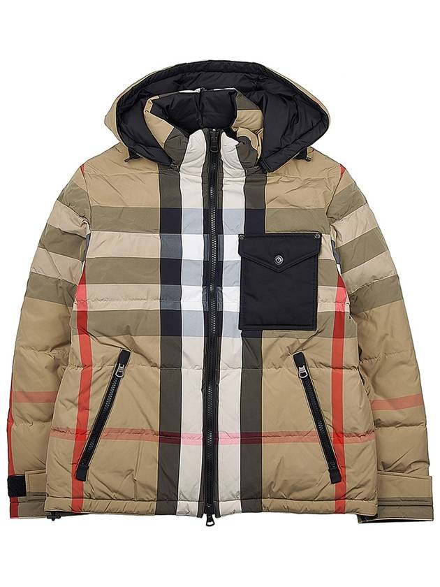 Check Reversible Hooded Padding Beige - BURBERRY - BALAAN 3