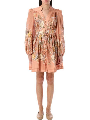 Zimmermann Tallow Plunge Mini Dress - ZIMMERMANN - BALAAN 1