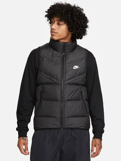 Embroidered Logo Padded Vest Black - NIKE - BALAAN 2