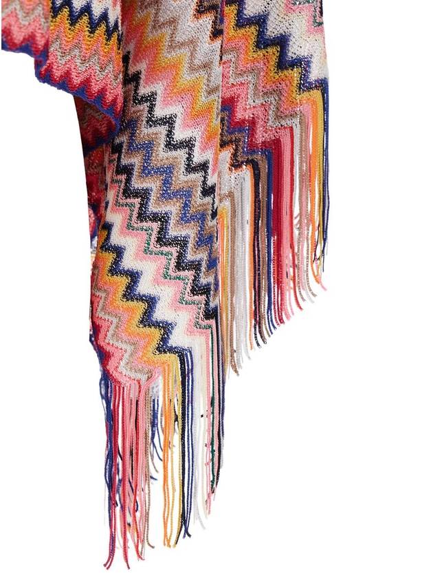 Multicolor Cape With Boat Neckline And All-Over Zig-Zag Motif In Viscose Woman - MISSONI - BALAAN 3