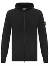 Wappen Patch Cotton Knit Zip Up Hoodie Black - STONE ISLAND - BALAAN 2