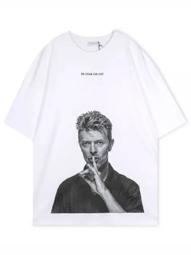 Men s David Bowie Silent White Short Sleeve T Shirt NUS19216 001 1156570 - IH NOM UH NIT - BALAAN 1