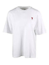 Small Heart Logo Boxy Fit Short Sleeve T-Shirt White - AMI - BALAAN 2