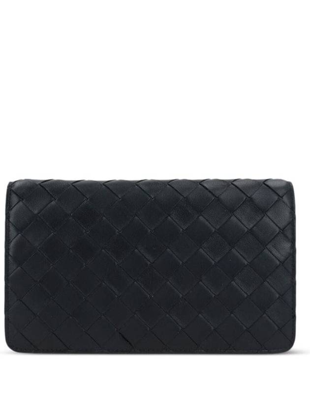 Intrecciato Leather Half Wallet Black - BOTTEGA VENETA - BALAAN 4