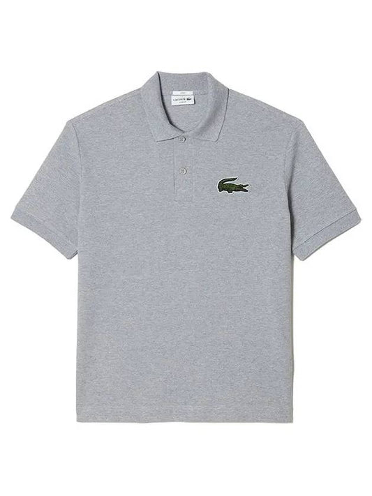 Logo Patch Collar Loose Fit Short Sleeve Polo Shirt Grey - LACOSTE - BALAAN 2