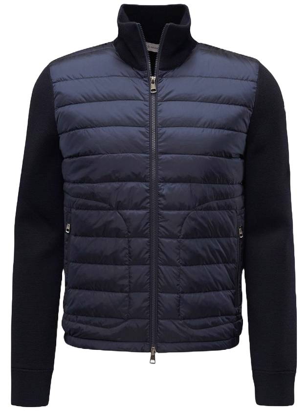 Padded Wool Zip-up Jacket Navy Blue - MONCLER - BALAAN 1