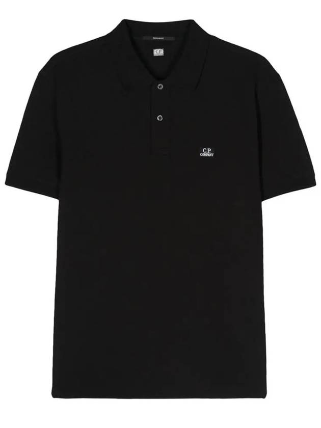 Stretch Piquet Regular Polo Shirt Black - CP COMPANY - BALAAN 2