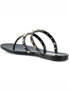 Rockstud Flat Rubber Flip Flops Black - VALENTINO - BALAAN 5