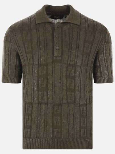 FF Motif Wool Polo Shirt Green - FENDI - BALAAN 2