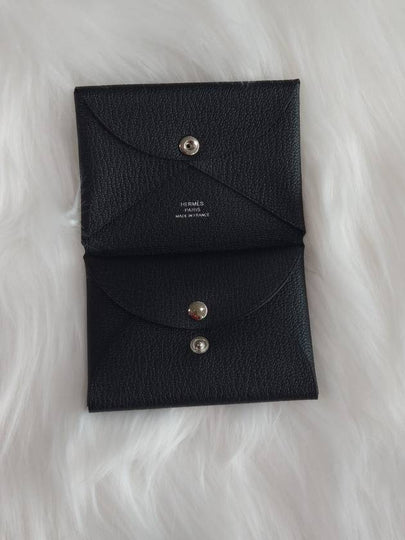 Calvi Duo Card Wallet Noir - HERMES - BALAAN 2