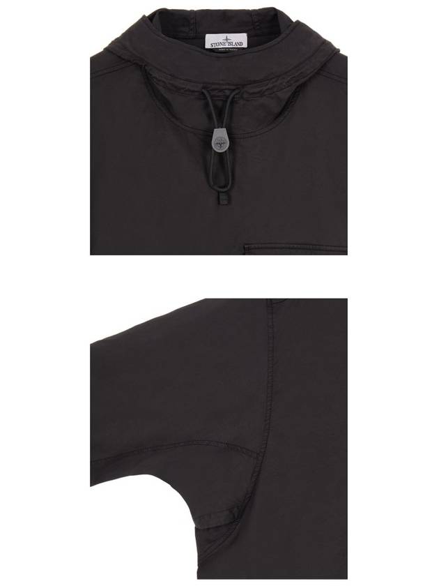 Supima Logo Patch Cotton Twill Anorak Black - STONE ISLAND - BALAAN 6