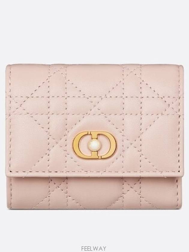 Dior Jolie Hibiscus Wallet Powder Pink Cannage - DIOR - BALAAN 1