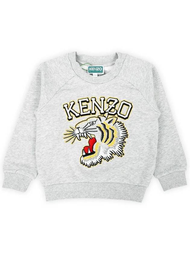 Kids Tiger Logo Sweatshirt Grey - KENZO - BALAAN 4