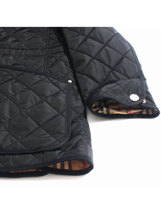 Diamond Quilted Long Nylon Jacket Black - BURBERRY - BALAAN 5