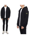 Wappen Patch Cotton Zip Up Hoodie Black - STONE ISLAND - BALAAN 2