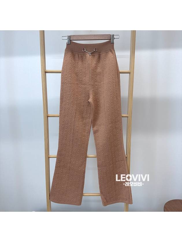 Torsades Cliquetis Logo Cashmere Knit Bootcut Pants Beige 34 - HERMES - BALAAN 1