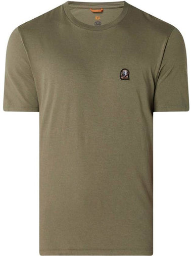 Logo Patch Crew Neck Cotton Short Sleeve T-Shirt Khaki - PARAJUMPERS - BALAAN 1