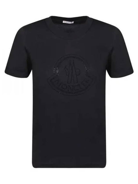 Crystal Logo Short Sleeve T-Shirt Black - MONCLER - BALAAN 2