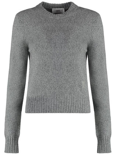 Heart Logo Cashmere Knit Top Grey - AMI - BALAAN 2