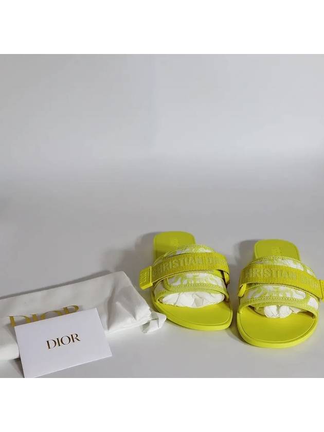 Dioriviera Revolution Toile De Jouy Soleil Motif Slippers Lemon Yellow - DIOR - BALAAN 5