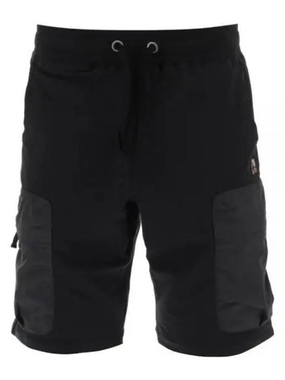 Men's Logo Patch Cargo Bermuda Shorts Black - PARAJUMPERS - BALAAN 2