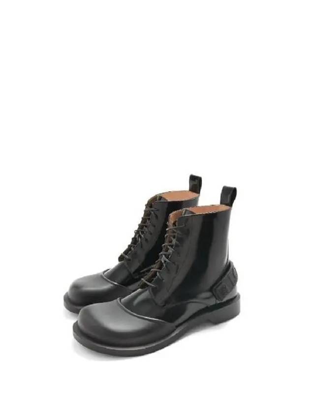 Lace-Up Calfskin Combat Boots Black - LOEWE - BALAAN 4