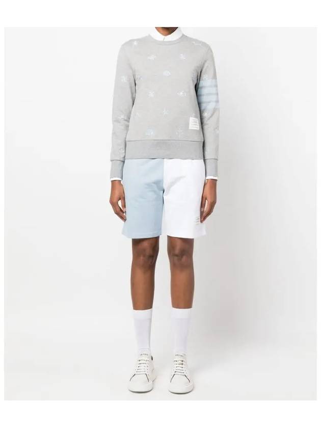 Nautical Embroidery Crew Neck Knit Top Grey - THOM BROWNE - BALAAN 7