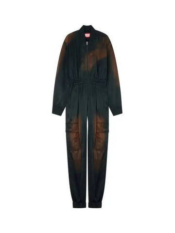 Women's Waist Banding Rayon Jumpsuit Black 270517 - DIESEL - BALAAN 1