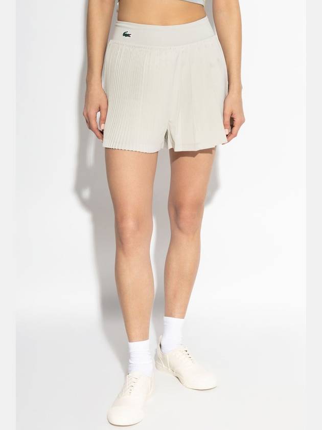 Pleated Lined Tennis Shorts Grey - LACOSTE - BALAAN 4