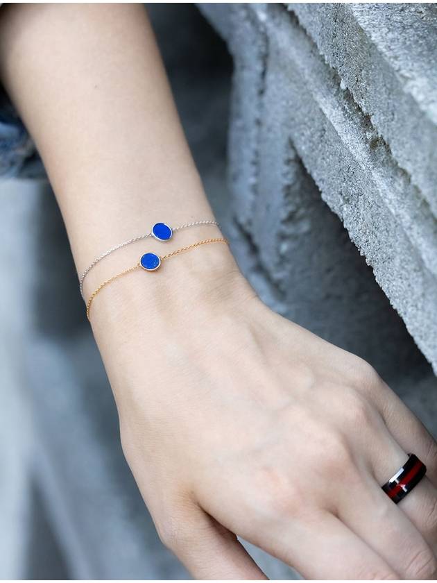 Roca Mini Round Lapis Lazuli Bracelet White - BE/GINS - BALAAN 1